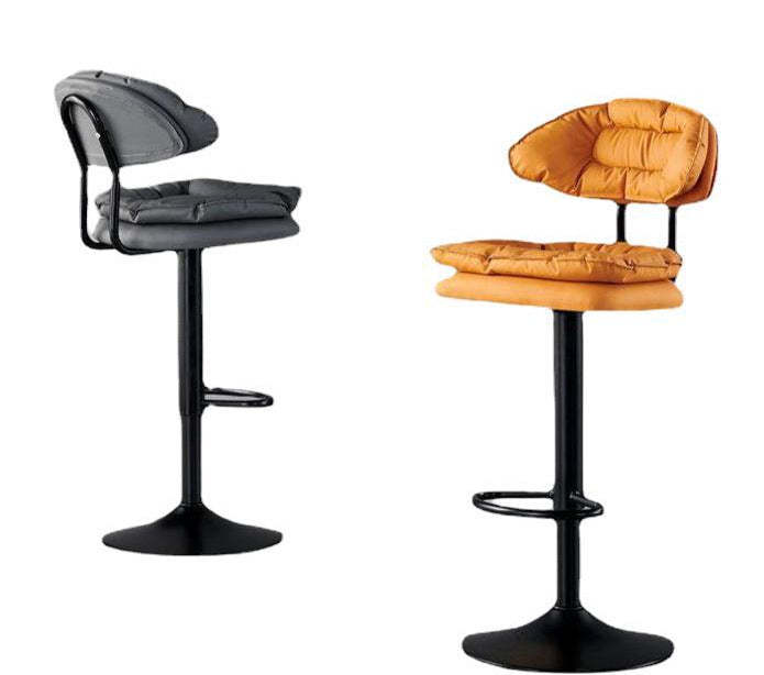 Modern Fabric Iron Semicircular Counter Stool