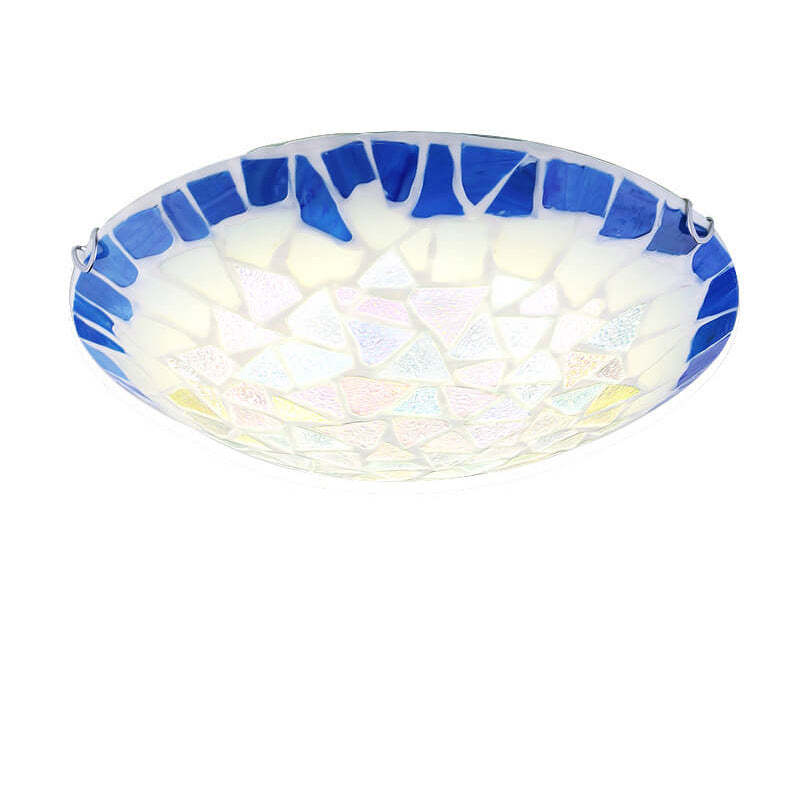 Vintage Mediterranean Shell Dome Flush Ceiling Light