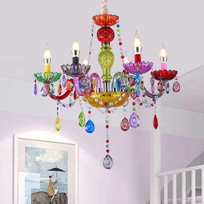 Modern Luxe Crown Iron Glass Crystal Chandelier — 8 Lights / 110V-120V For US/CA