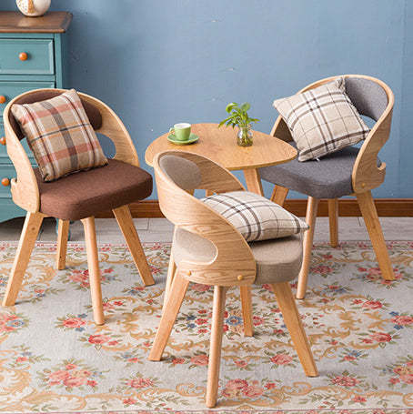 Minimalist Fabric Wood Dining Chair