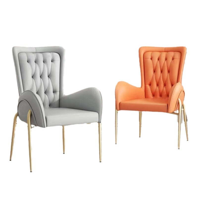 Modern Curved PU Leather Velvet Dining Chair