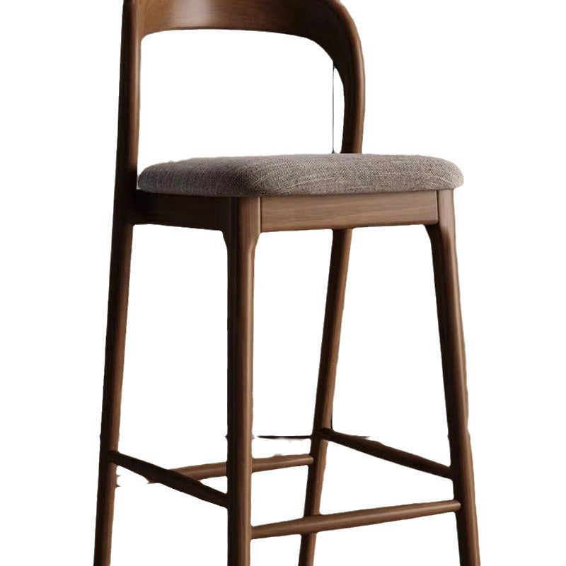 Minimalist Leather Wood Bar Stool
