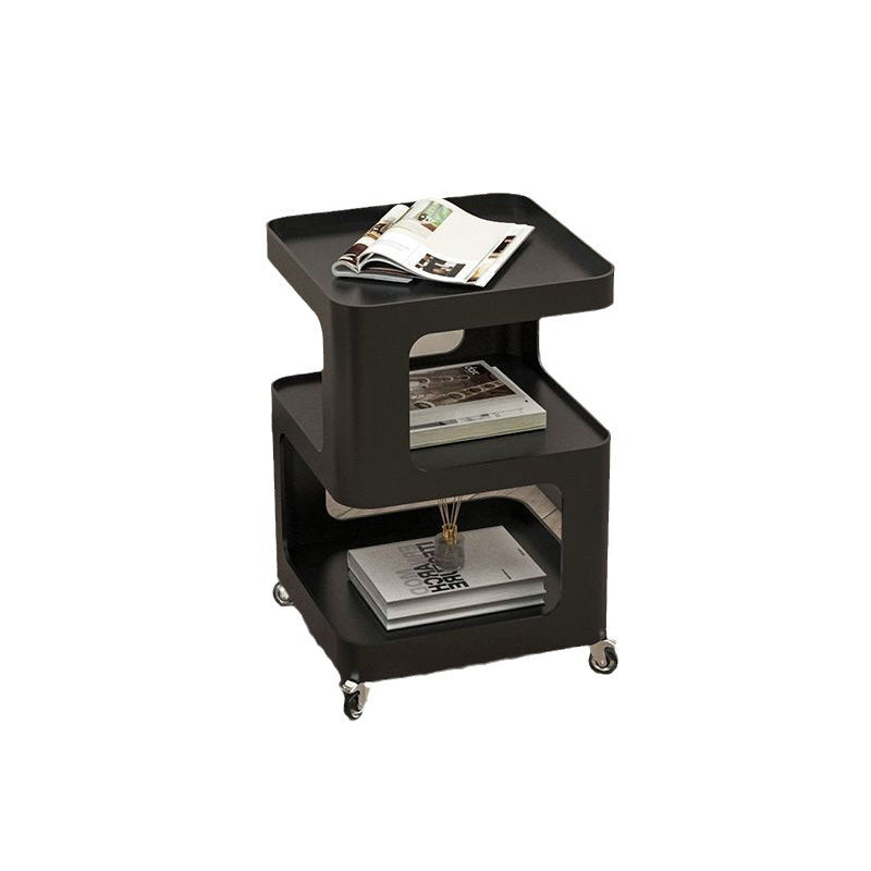 Contemporary Iron 3-Tier Movable Side Table