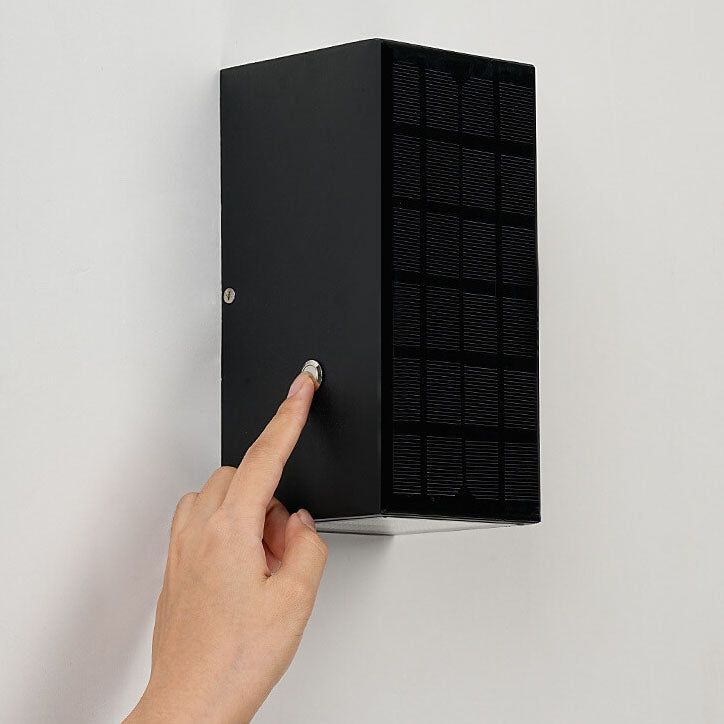 Modern Black Die-Cast Aluminum Solar Wall Light