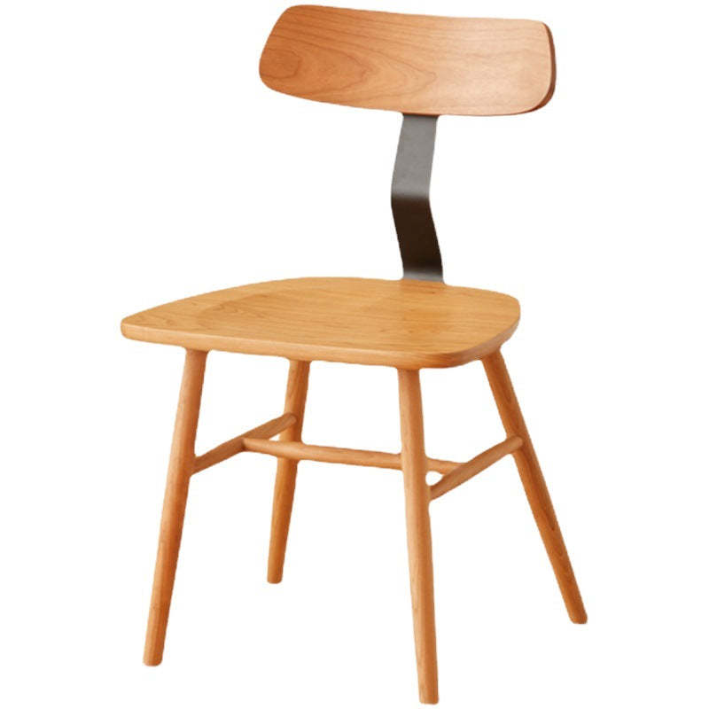 Nordic Cherry Wood Iron Dining Chair