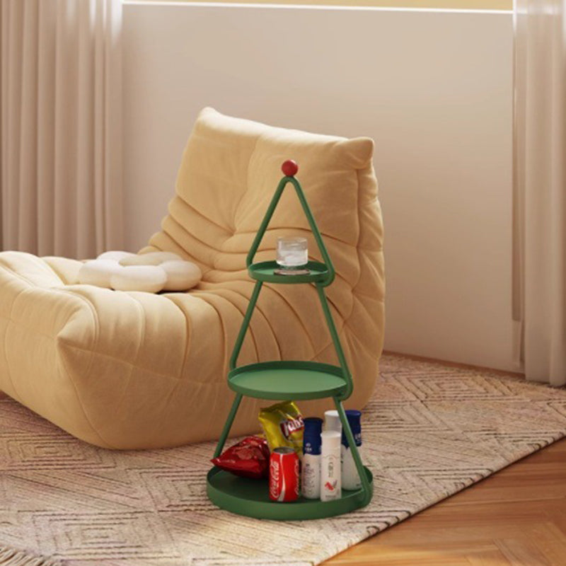 Contemporary Round Iron End Table