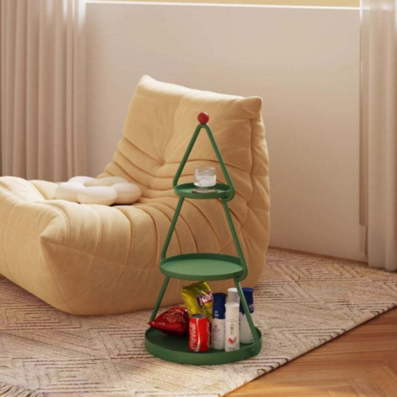 Contemporary Round Iron End Table