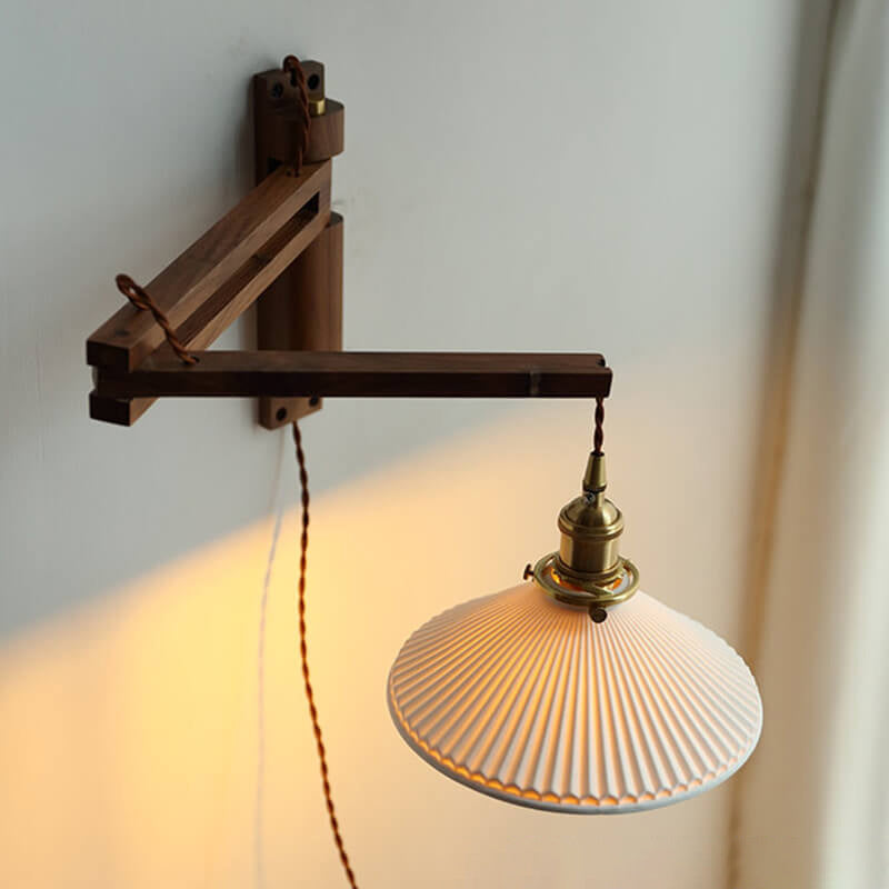 Nordic Milk White Glass Retractable Wall Sconce