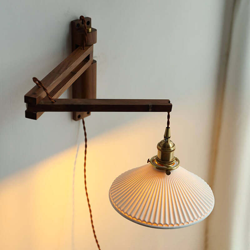 Nordic Milk White Glass Retractable Wall Sconce