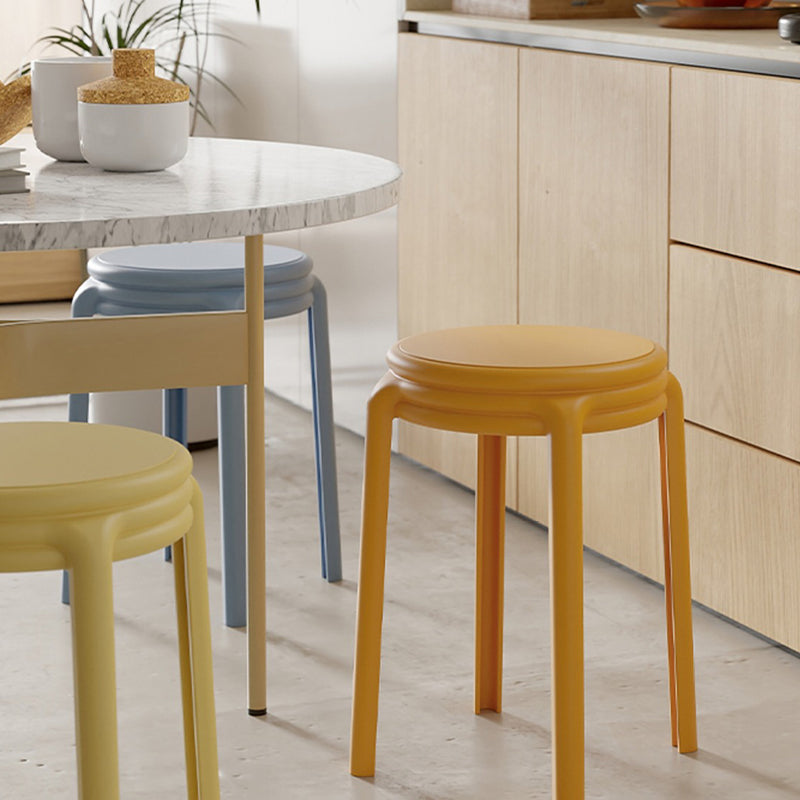 Scandinavian Macaron Round Stackable Plastic Chair