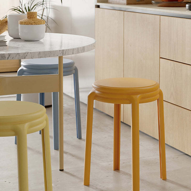 Scandinavian Macaron Round Stackable Plastic Chair