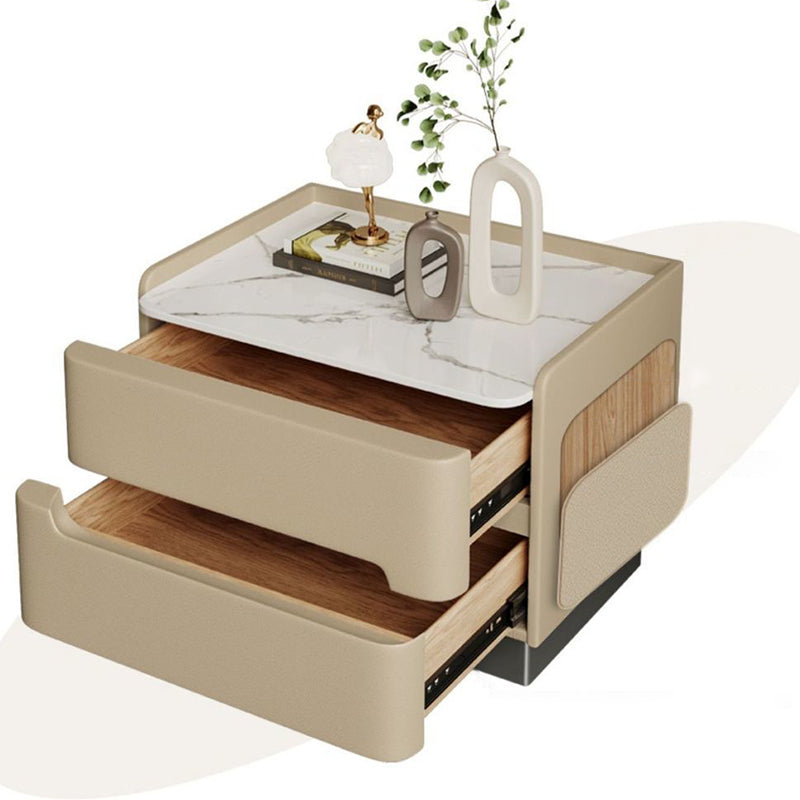 Nordic Sintered Stone Side Table 2-Drawer