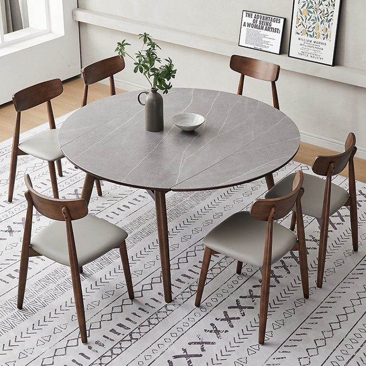 Foldable slate wood dining table for dining room — 51.18" L x 29.92" W x 29.53" H