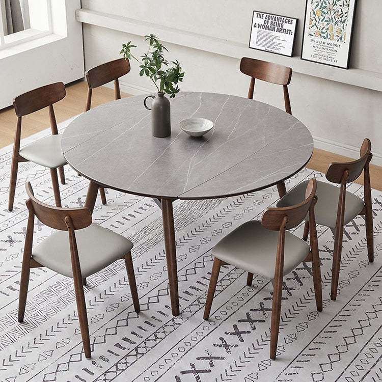 Foldable slate wood dining table for dining room — 51.18" L x 29.92" W x 29.53" H