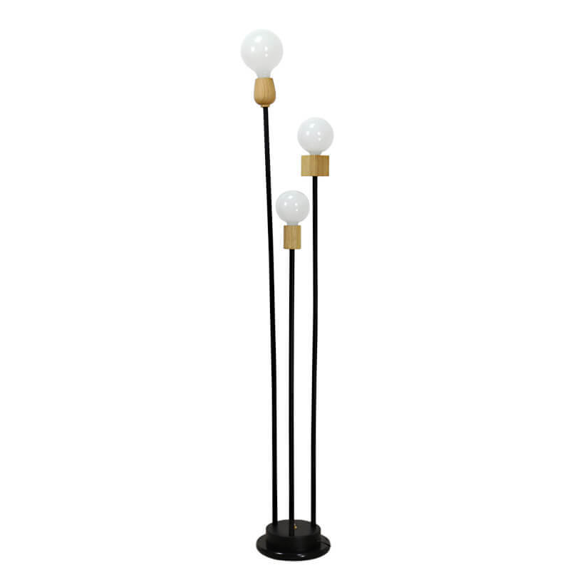 Industrial Retro Iron Black Glass Ball Floor Lamp