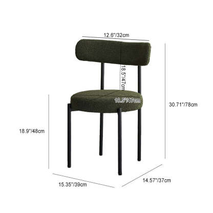 Nordic Round Fabric Metal Dining Chair — Gray