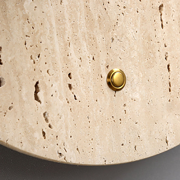 Japanese Oval Yellow Travertine Sconce
