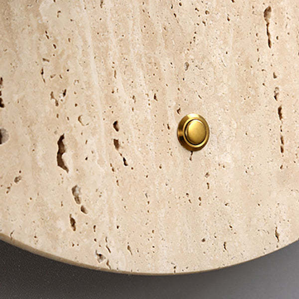 Japanese Oval Yellow Travertine Sconce