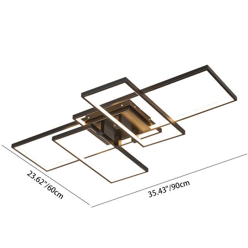 Modern Rectangular Splicing Aluminum LED Flush Mount Light
