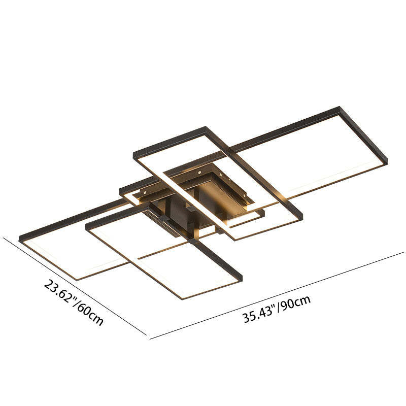 Modern Rectangular Splicing Aluminum LED Flush Mount Light