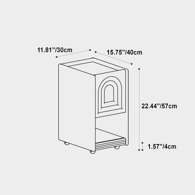 Retro Arched Walnut Glass Nightstand