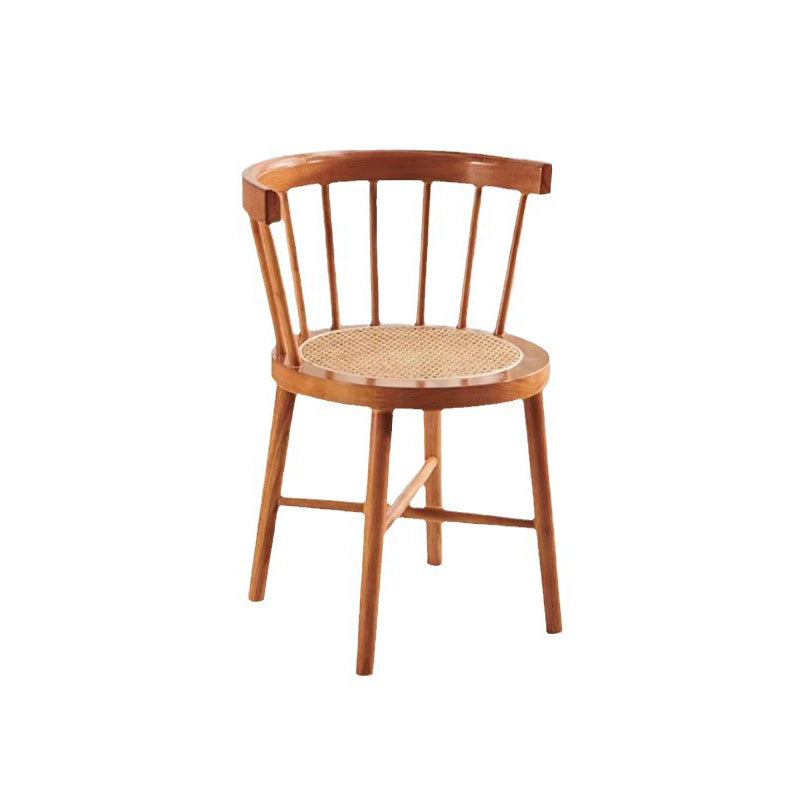 Nordic Rubberwood Rattan Dining Chair