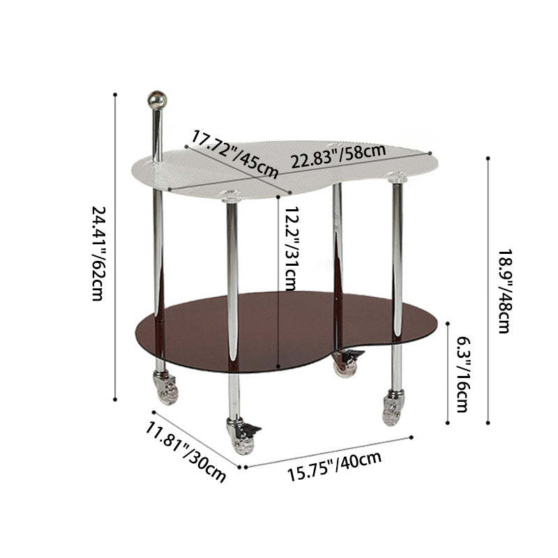 Minimalist Cloud Acrylic Steel 2-Tier End Table