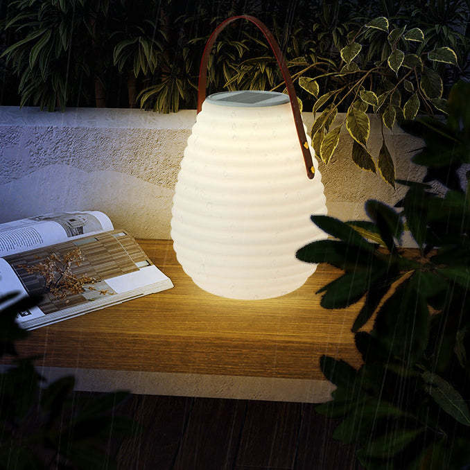 Minimalist Solar Leather Lantern Light