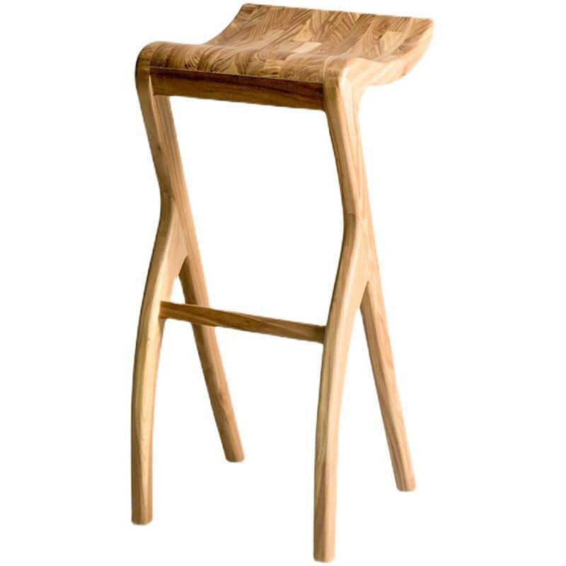 Japanese Curved Ash Wood Bar Stool