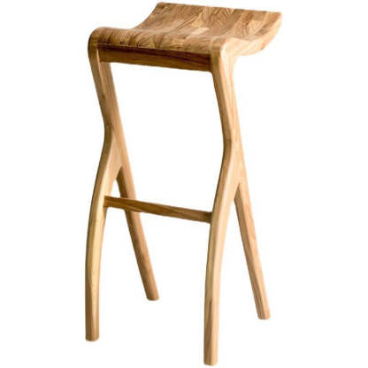 Japanese Curved Ash Wood Bar Stool