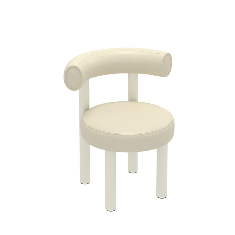 Nordic Round Leather Iron Vanity Stool