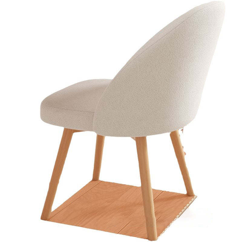 Nordic Curved Fabric Wood Vanity Stool