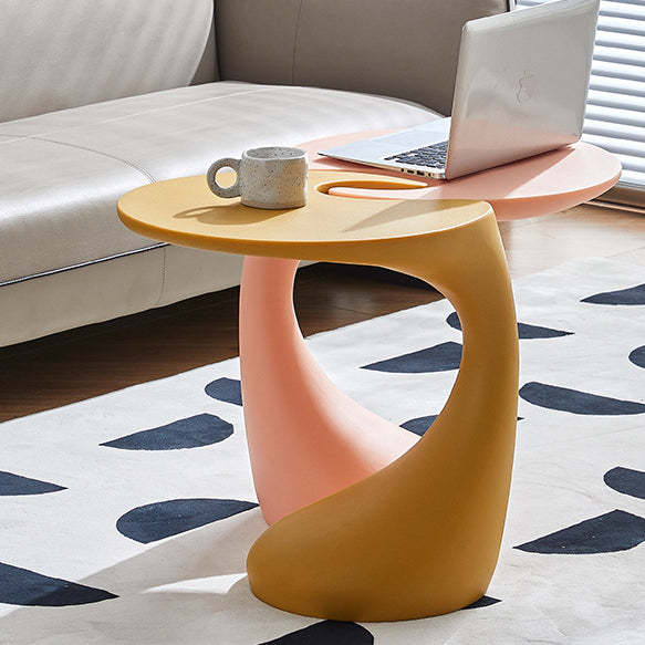 Contemporary Oval Base Plastic End Table