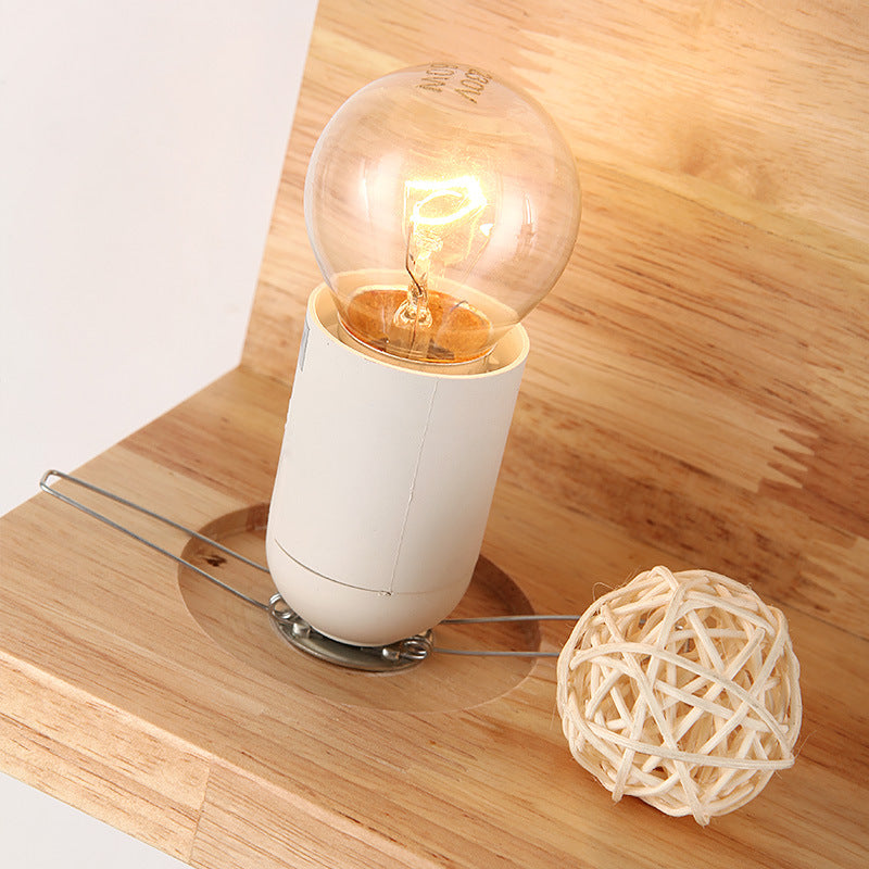 Japanese Minimalist Wood Square Glass Sconce
