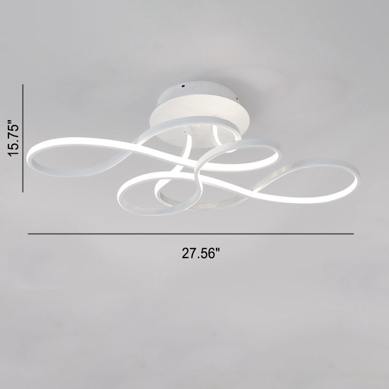 Minimalist Aluminum Acrylic Line LED Flush Mount Light