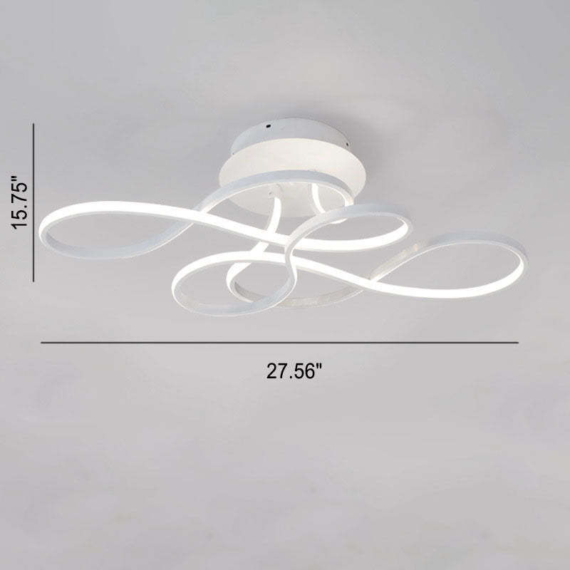 Minimalist Aluminum Acrylic Line LED Flush Mount Light