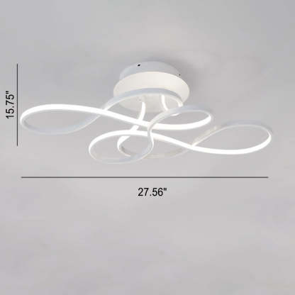 Minimalist Aluminum Acrylic Line LED Flush Mount Light