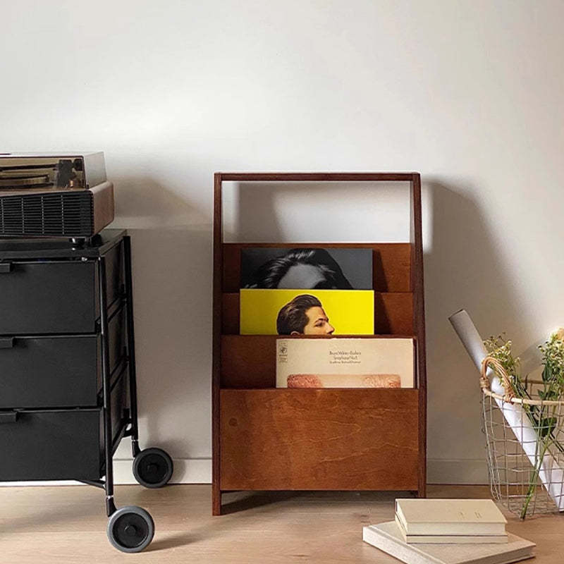 Retro Rectangular Plank 3-Shelf Bookcase