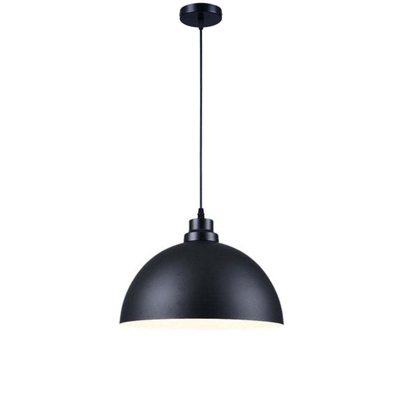 Industrial Iron Dome Pot Lid Pendant Light