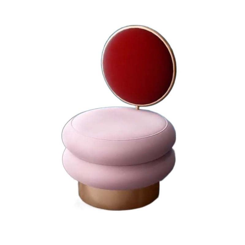 Round Fabric Iron Vanity Stool