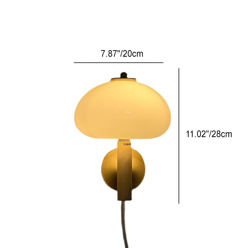 Nordic Vintage Milk Glass Dome Mushroom Sconce