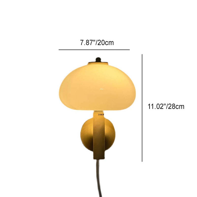 Nordic Vintage Milk Glass Dome Mushroom Sconce