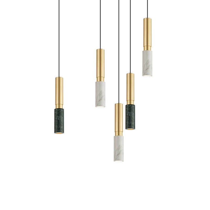 Nordic Terrazzo Column Metal Pendant Light