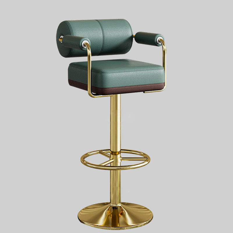 Minimalist Leather Cylinder Bar Stool