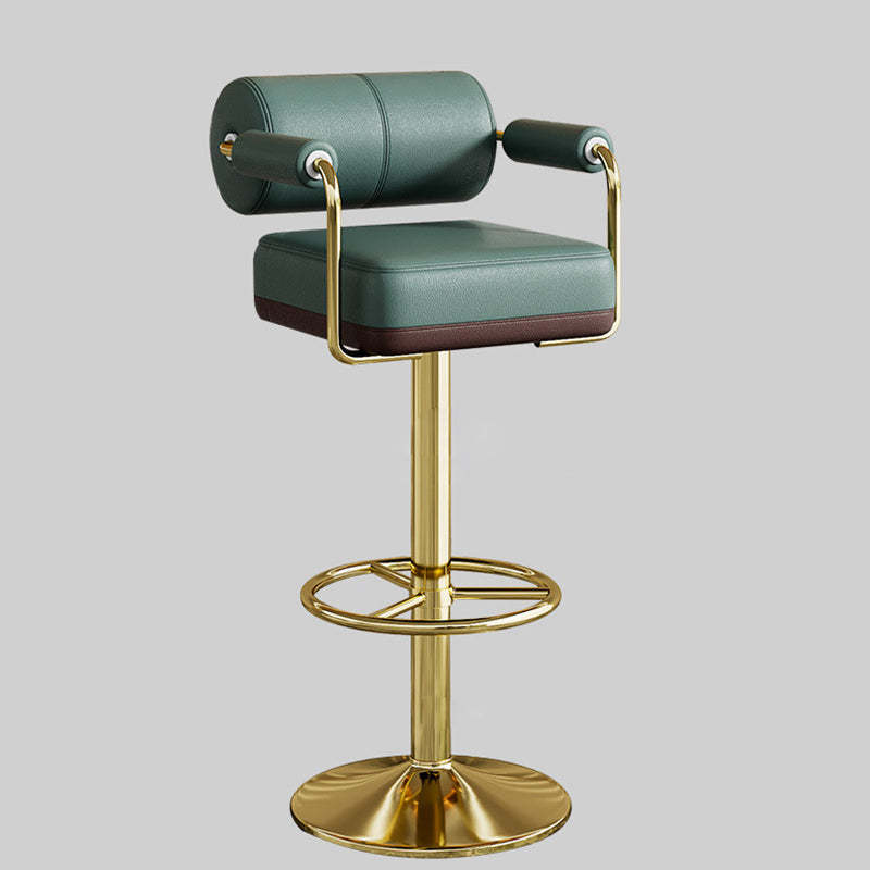 Minimalist Leather Cylinder Bar Stool