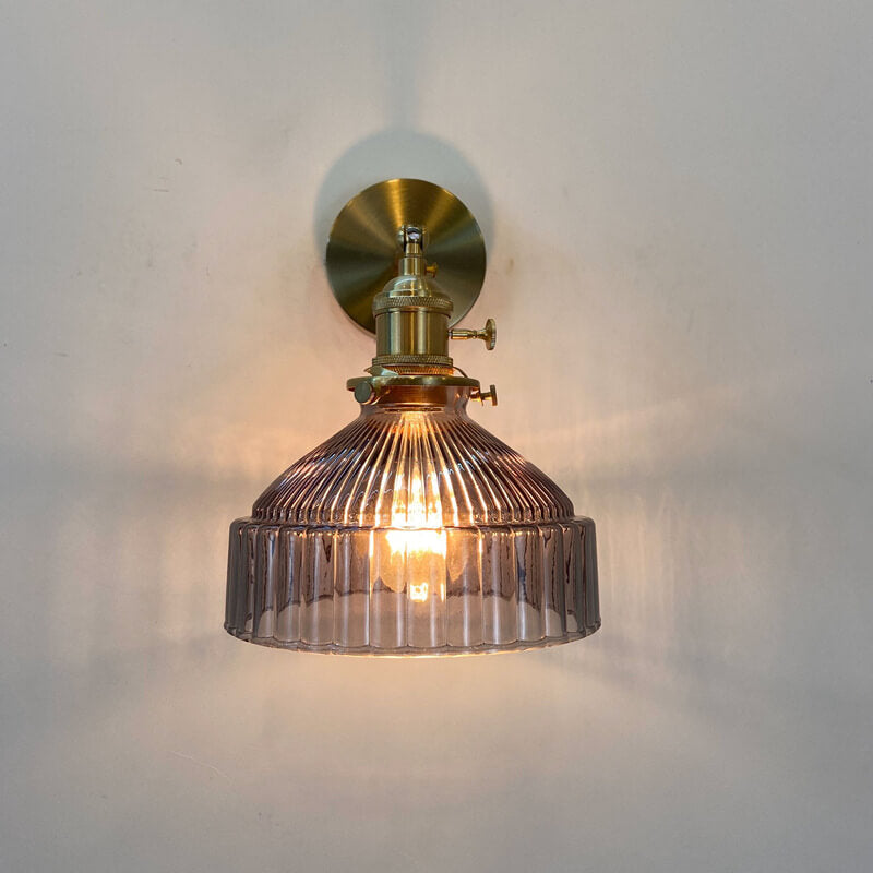 Nordic Dome Glass Brass Wall Sconce