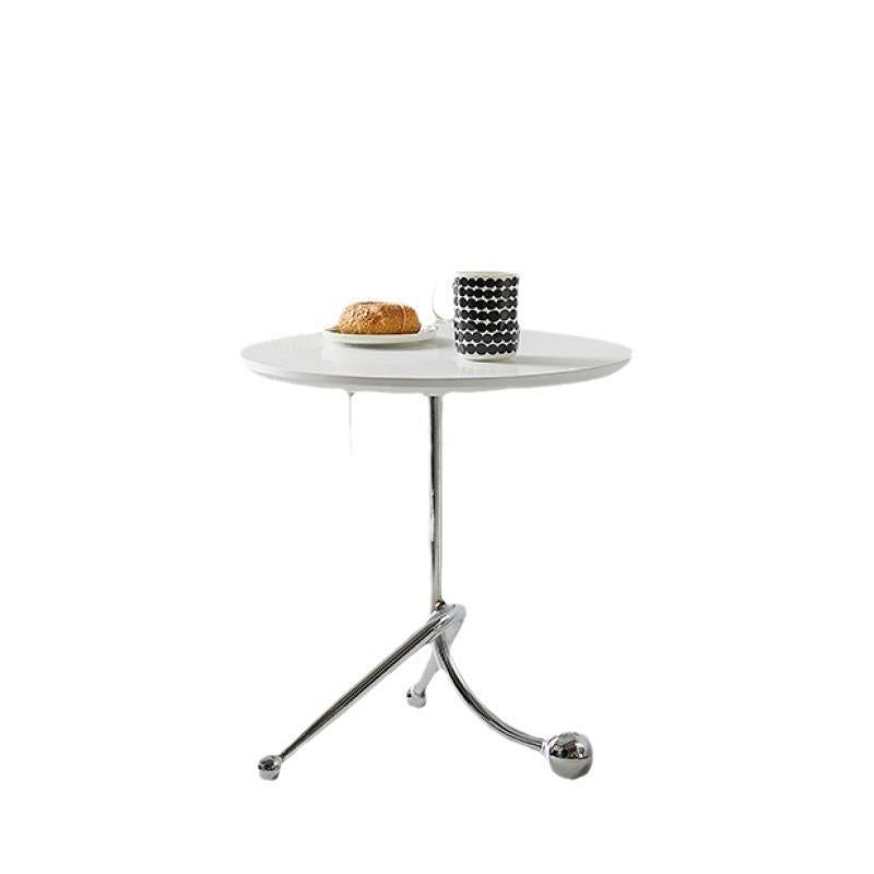 Vintage Wood Stainless Steel Cross-Leg End Table