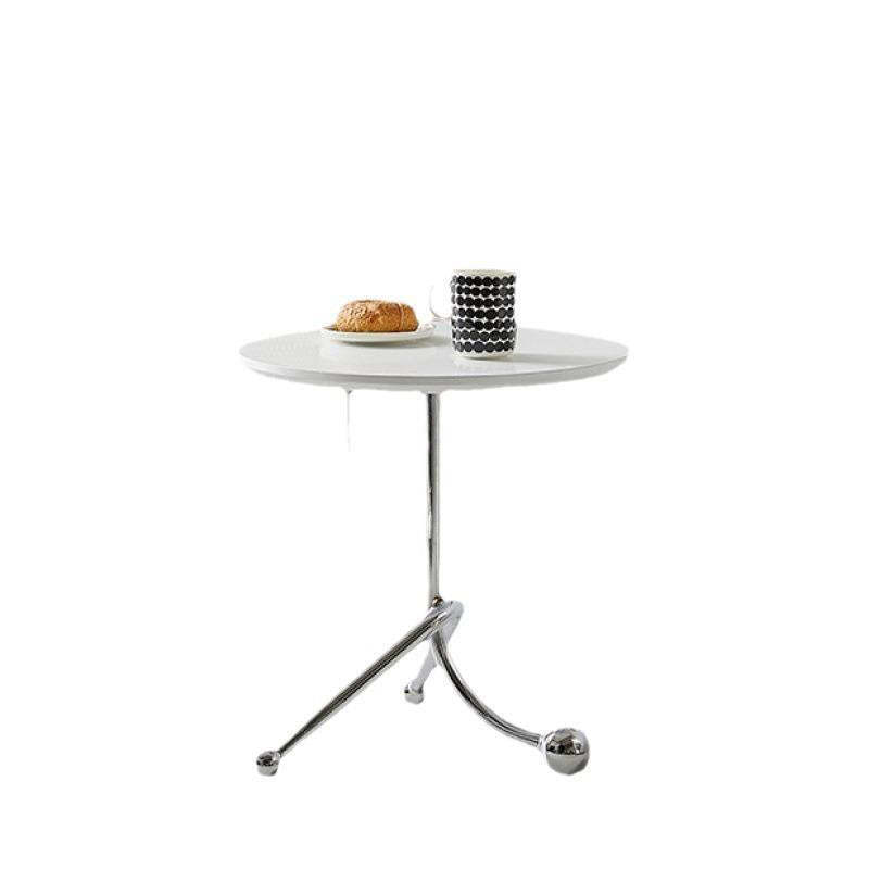Vintage Wood Stainless Steel Cross-Leg End Table