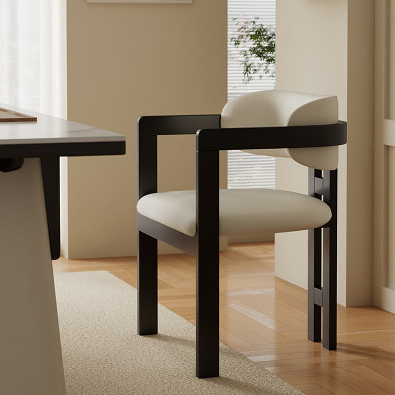 Minimalist Leather Ash Wood Dining Armchair