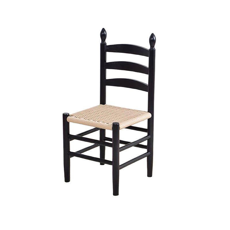 Retro Woven Rubberwood Cord Dining Chair
